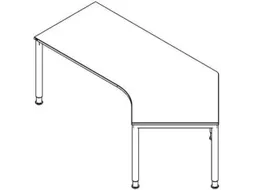 In hoogte verstelbaar hoekbureau 680-820x2170x1130mm eiken zwart