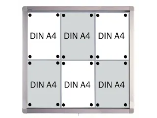 Infovitrine 6xa4 Whiteboard Voor Binnen Aluminium Frame - 4