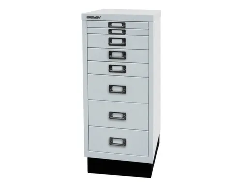kantoor-ladekast HxBxD 670x279x380mm 8 laden romp lichtgrijs staal