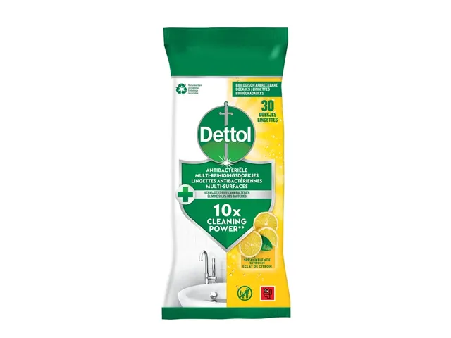 Lingettes nettoyantes Dettol antibactérienne Citrus 30 pièces