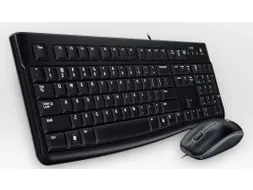 Logitech Desktop MK120, Bedraad, USB, QWERTY, Zwart, Inclusief muis