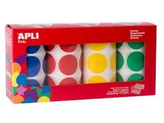 sticker XL cirkel diameter 33mm 4 rollen 4 kleuren