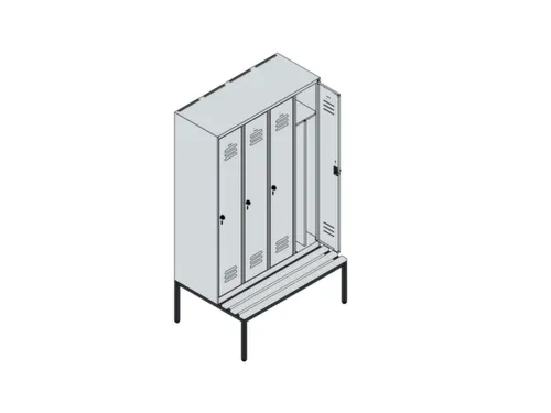 locker voor scheiding van kleding,HxBxD 2120x1200x815mm,4vak