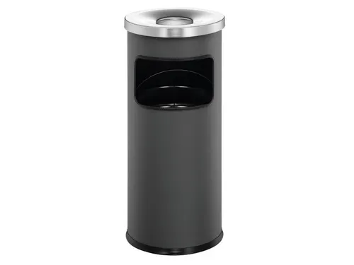 Metalen Afvalbak 17 Liter Met Asbak Antraciet