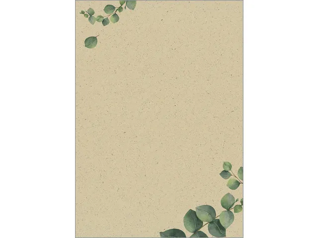 Papier avec motif Sigel Ecucalyptus A4 motif double-face papier herbe
