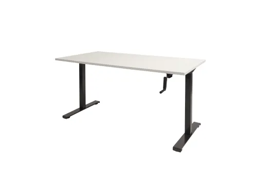 Slinger Bureau Zit-sta Zwart Poot 160x80cm Blad Krijtwit