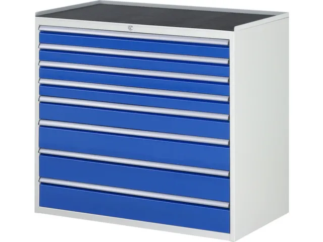 ladekast 1035x1145x650mm 8laden cilinderslot RAL7035 RAL5010 metaal