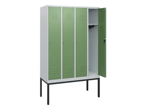 locker,HxBxD 1950x1200x500mm,4vak,vak B 300mm,cil.-slot,voetonderstel