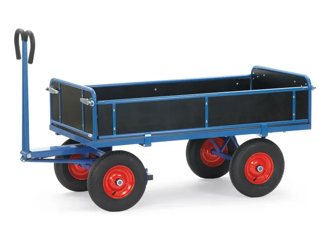 Handtrekwagen Trekoog 6455vz 1000kg 1600x900mm Houten Wanden Rubber