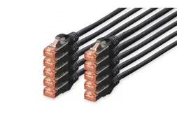 CAT 6 S-FTP patchkabel Cu LSZH AWG 27/7 Lengte 2m 10 stuks Zwart