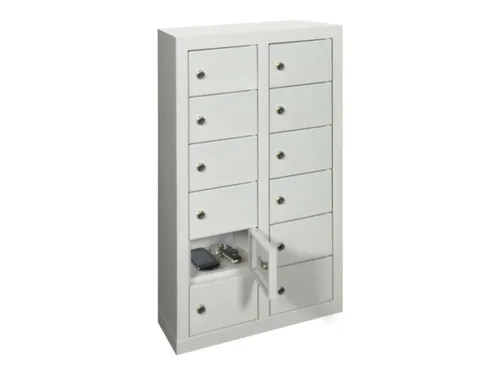lockerkast,HxBxD 815x460x200mm,2x6vakken,RAL7035,front RAL7035
