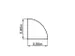koppelelement voor bureau,90 °,HxBxD 740x800x800mm,blad wit,rond