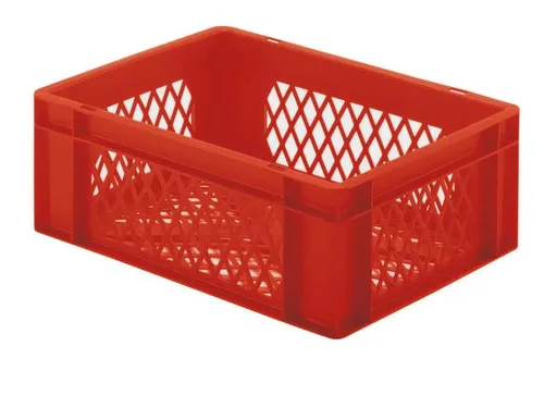 Euronorm-stapelbak 13l 145x400x300mm Wanden/bodem Opengewerkt Rood