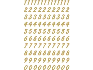 Etiket Herma 4151 8mm Getallen 0-9 Goud op Transparant 208 stuks - 2