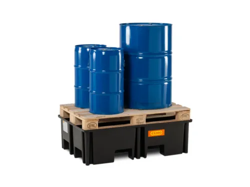 PE-opvangbak,v. 2x200l vat,opvangvol. 220l,HxBxD 360x1230x830mm