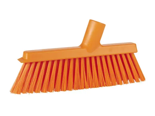 Vikan Hygiene medium veger Oranje stofblik lange steel 250mm