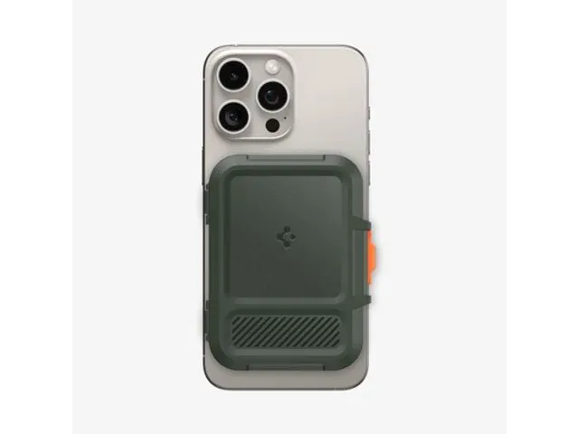 Spigen iPhone Lock Fit MagFit Wallet MagSafe Military Green