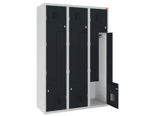 Z-garderobekast,HxBxD 1800x1200x500mm,draaigrendel,romp RAL7035 - 1