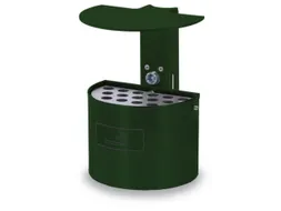 Asbak Halfrond Overkapping 2 liter 135x200mm Binnen/Buiten Groen