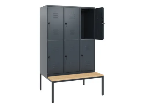 Dubbeldekse dekenkist,HxBxD 1950x1200x815mm,3x2vak.,vak B 400mm