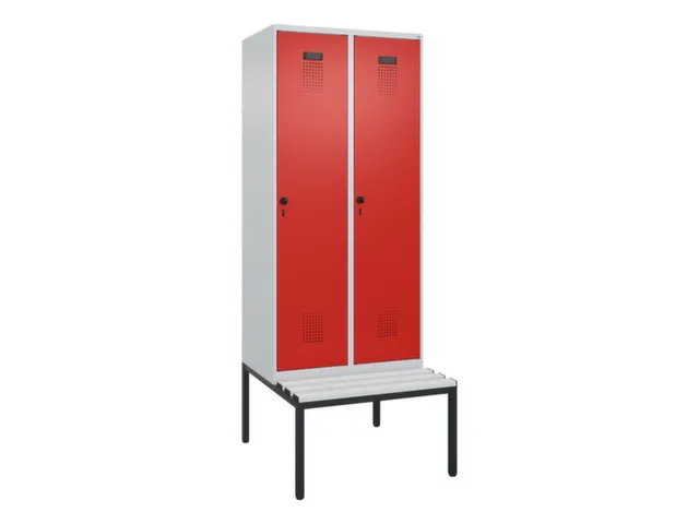 locker met bank,voor scheiding van kleding,HxBxD 2120x800x815mm,2vak