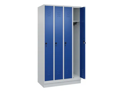 locker,HxBxD 1950x1000x500mm,4vak,vak B 250mm,draaigrendel,sokkel