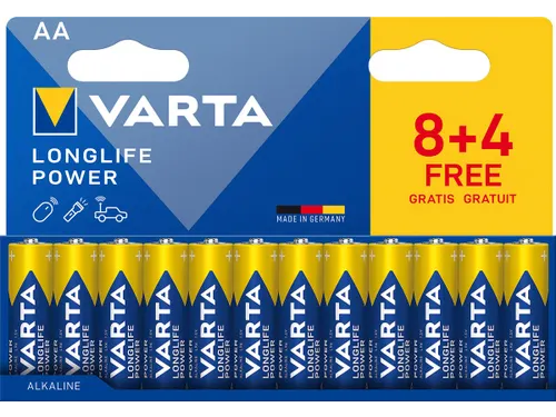 Longlife Power AA Batterijen pak à 12 stuks (8+4 gratis)