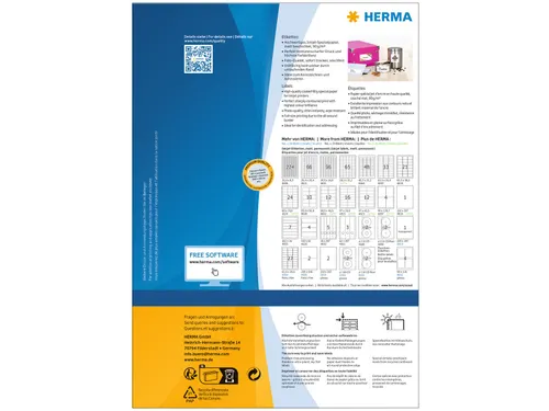 Herma 10776 Adresetiket Inkjet A4 88.9x46.6mm Wit 960 stuks 80 vel