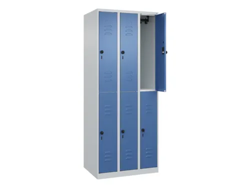 dubbeldekse locker,HxBxD 1850x750x500mm,3x2vak.,vak B 250mm