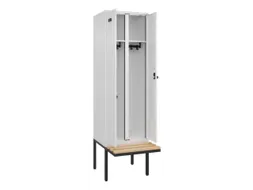 locker met bank,voor scheiding van kleding,HxBxD 2120x600x815mm,2vak