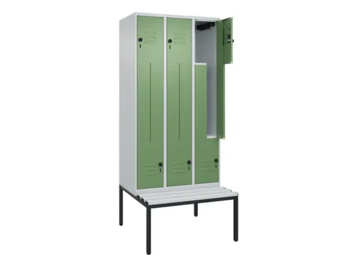 Z-garderobekast,HxBxD 2120x900x815mm,6vak,vak B 300mm,draaigrendel