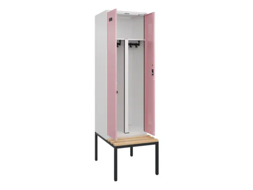 PBM-locker met bank,HxBxD 2120x600x815mm,2vak,vak B 300mm