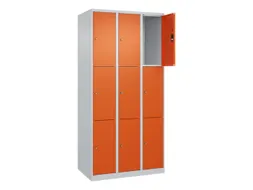 lockerkast,HxBxD 1850x900x500mm,3x3vakken,vak B 300mm,cil.-slot