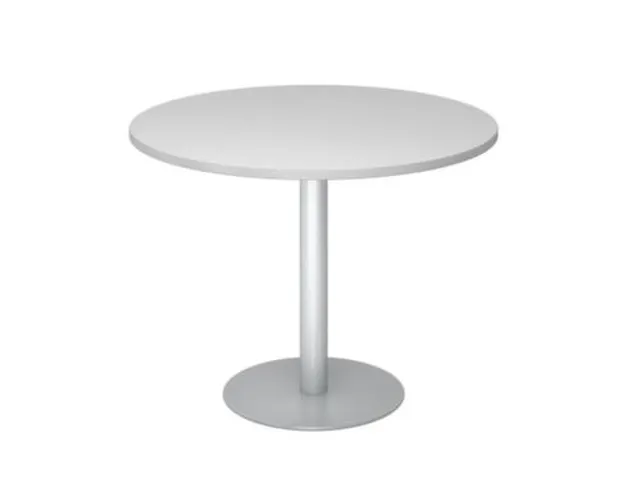 vergadertafel,HxØ 745x1000mm,rond,schotelvoet zilverkleurig,ronde bui