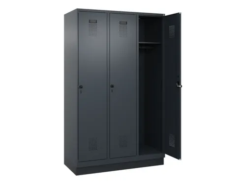 locker,HxBxD 1950x1200x500mm,3vak,vak B 400mm,draaigrendel,sokkel