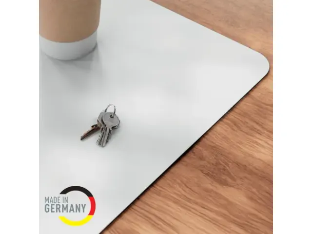 Sous-Main Et Tapis De Souris, Aspect Cuir, Ft 80 X 40 Cm, Gris Clair