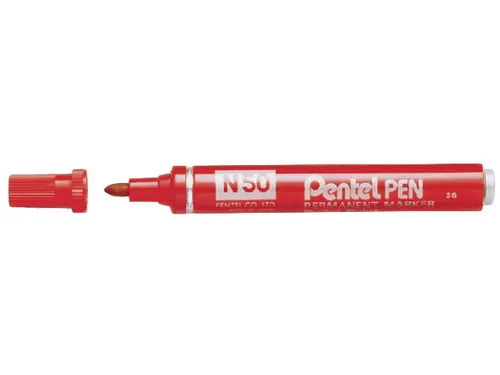 Viltstift Pentel N50 rond rood 1.5-3mm