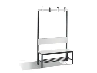 omkleedbank,HxLxD 1650x1000x407mm,HPL wit,frame staal RAL7021 - 1