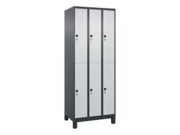 dubbeldekse locker,HxBxD 1950x750x500mm,3x2vak.,vak B 250mm
