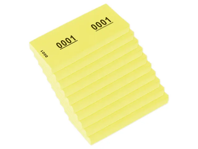 Bloc numéros Kangaro de 1 à 1000 jaune 42x105mm