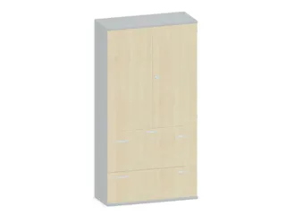 Kantoorkast 1920x1000x430m Romp Lichtgrijs Decor Front Esdoorn - 1