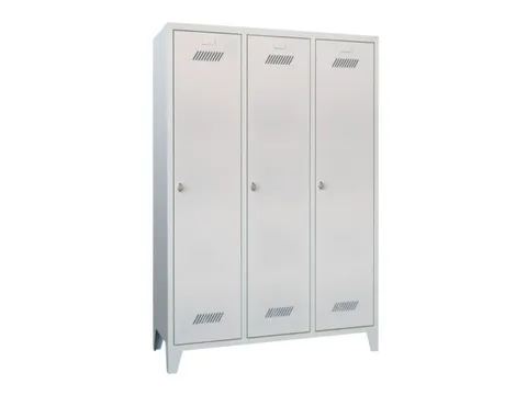 locker,RAL 7035,HxBxD 1850x1200x500mm,3vak,vak B 400mm,draaigrendel