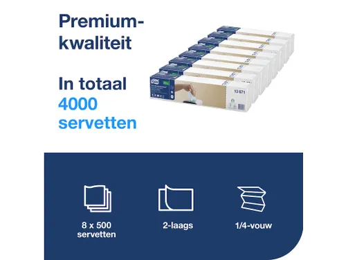 Tork 13671 XPressnap Servet Snack Extra Soft 2-Laags Wit 1/4 vouw