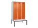locker met bank,voor scheiding van kleding,HxBxD 2120x1200x815mm,3vak