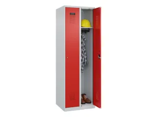 locker,HxBxD 1850x600x500mm,2vak,vak B 300mm,cil.-slot,staand op vloer - 1