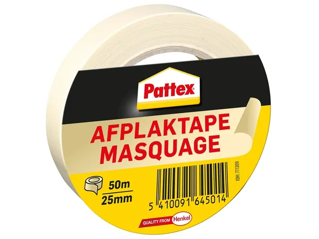 Afplaktape Pattex 25mmx50m creme