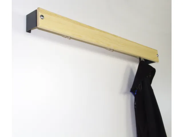 wandkapstok,HxL 90x1015mm,3jashaken,hout/staal,grenen/antracietgrijs