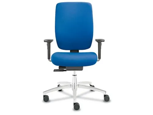 Bureaustoel,Synchroonmech.,Armleuningen Verst.,Zitting Stof Blauw