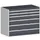 ladekast HxBxD 1000x1300x650mm 6laden romp RAL7035 front RAL7016