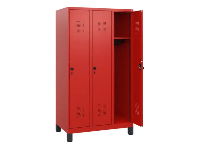 schoollocker,HxBxD 1630x900x500mm,3vak,vak B 300mm,draaigrendel,voeten